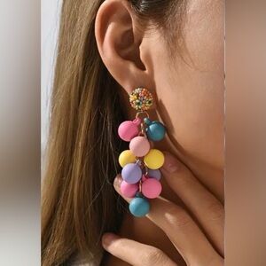 Colorful Balloon Cluster Dangle Earrings